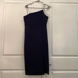 Navy split hem dress